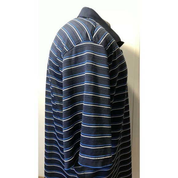 Walter Hagen Golf Polo Shirt Blue Striped - Picture 3 of 6